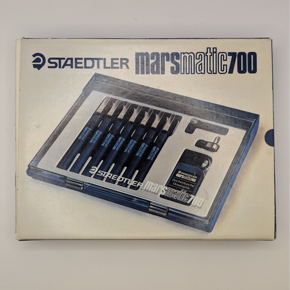 Vintage Staedtler Marsmatic 700 Technical Pen Set Architectural Drawing Drafting
